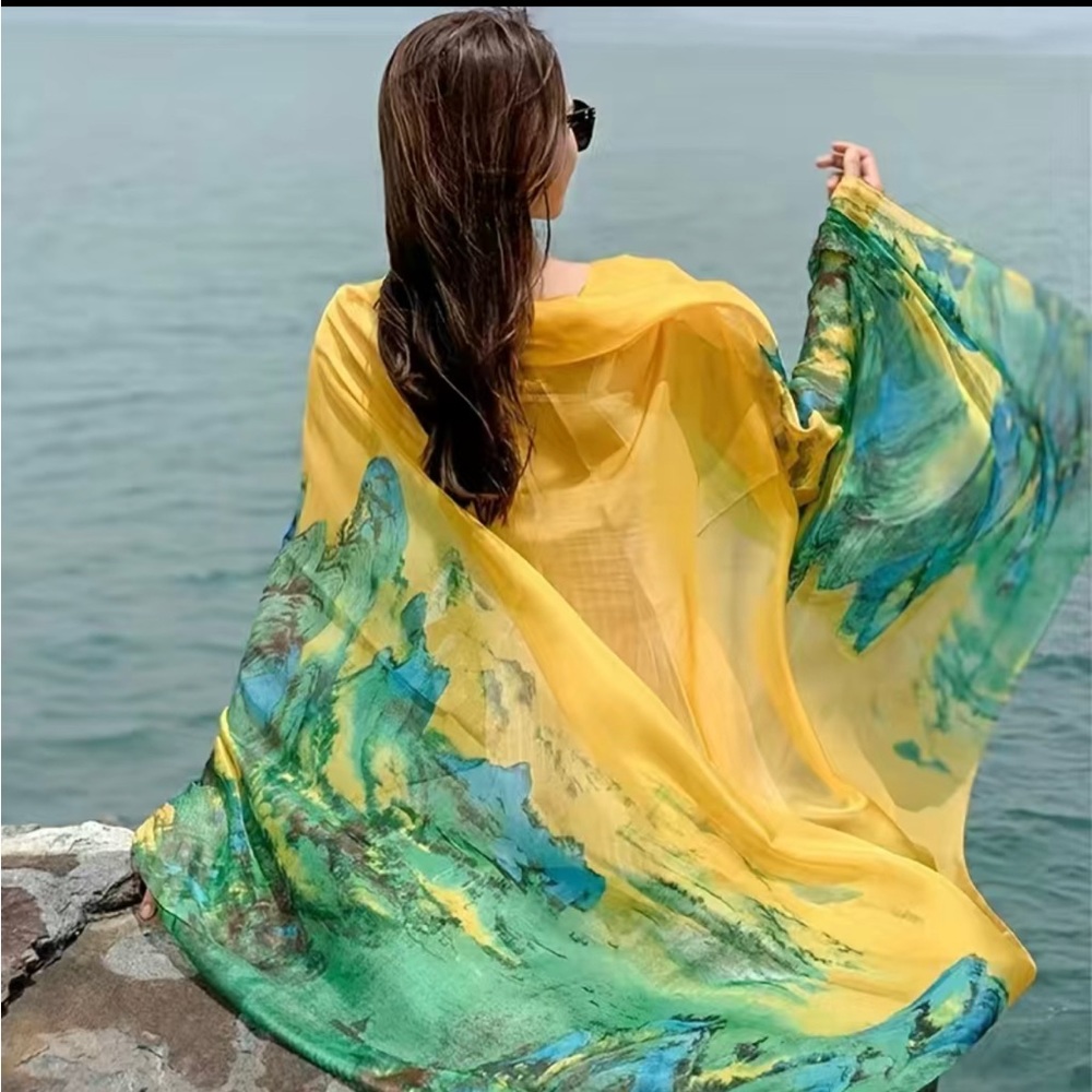Boho Chic Oversized gorgeous print Thin Chiffon scarf!